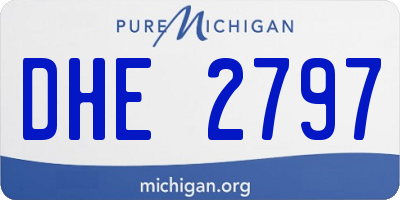 MI license plate DHE2797