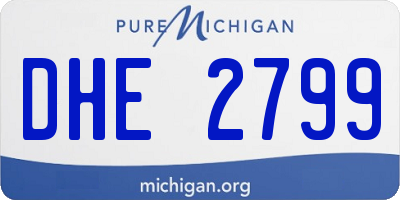 MI license plate DHE2799