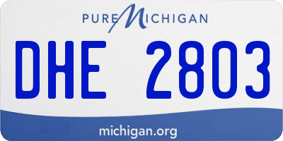 MI license plate DHE2803