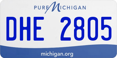 MI license plate DHE2805