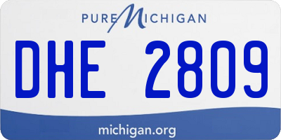 MI license plate DHE2809