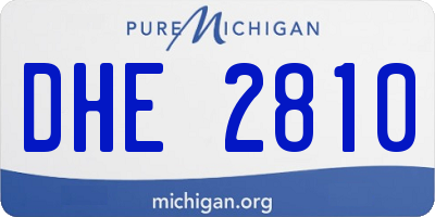 MI license plate DHE2810
