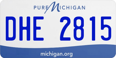 MI license plate DHE2815