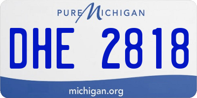 MI license plate DHE2818