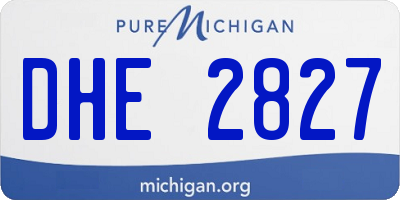 MI license plate DHE2827