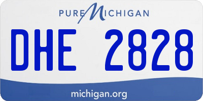MI license plate DHE2828