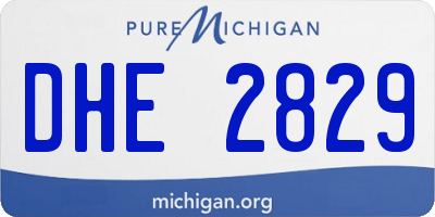 MI license plate DHE2829