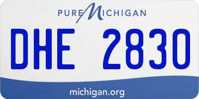 MI license plate DHE2830