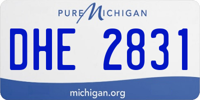 MI license plate DHE2831