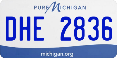 MI license plate DHE2836