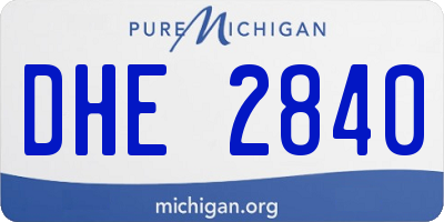 MI license plate DHE2840