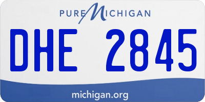 MI license plate DHE2845