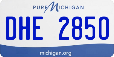MI license plate DHE2850