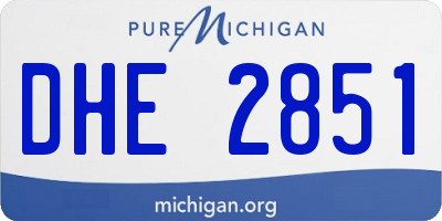 MI license plate DHE2851