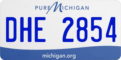 MI license plate DHE2854