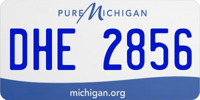 MI license plate DHE2856
