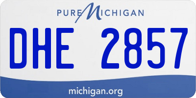 MI license plate DHE2857