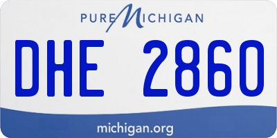 MI license plate DHE2860