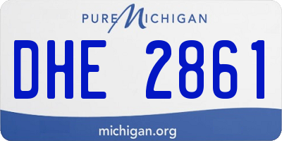 MI license plate DHE2861