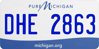 MI license plate DHE2863