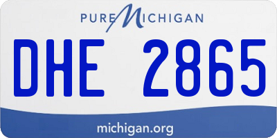 MI license plate DHE2865