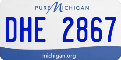 MI license plate DHE2867