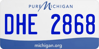MI license plate DHE2868