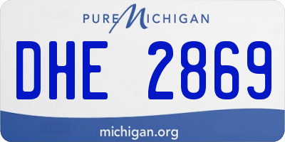 MI license plate DHE2869