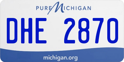 MI license plate DHE2870
