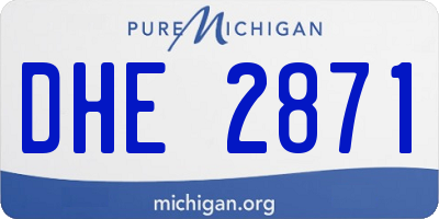 MI license plate DHE2871