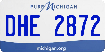 MI license plate DHE2872