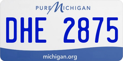 MI license plate DHE2875