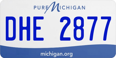 MI license plate DHE2877