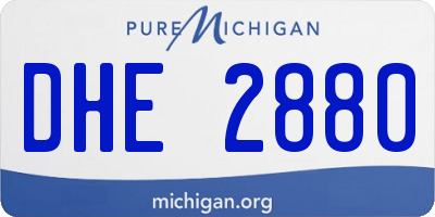 MI license plate DHE2880