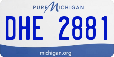 MI license plate DHE2881