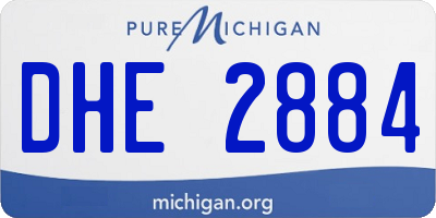 MI license plate DHE2884
