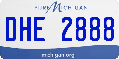 MI license plate DHE2888