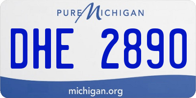 MI license plate DHE2890