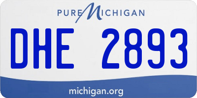 MI license plate DHE2893
