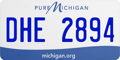 MI license plate DHE2894