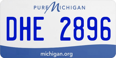 MI license plate DHE2896