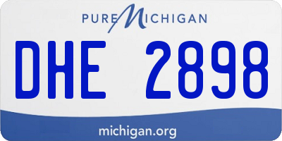 MI license plate DHE2898