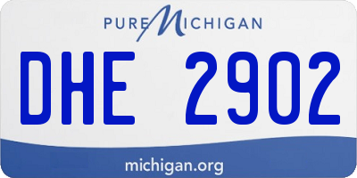 MI license plate DHE2902