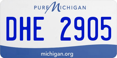 MI license plate DHE2905