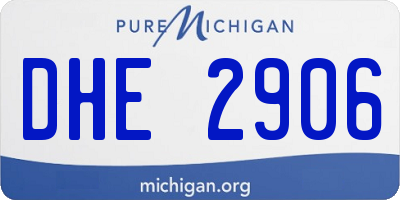 MI license plate DHE2906