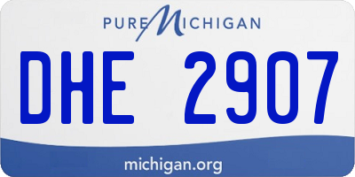 MI license plate DHE2907