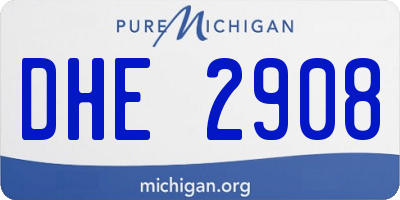 MI license plate DHE2908