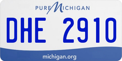 MI license plate DHE2910