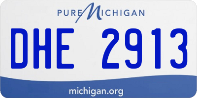 MI license plate DHE2913