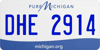 MI license plate DHE2914